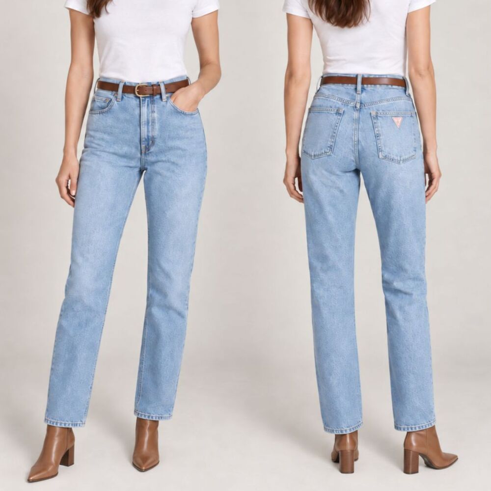 Vintage Guess Light Wash Jeans Medium High Rise Straight Leg